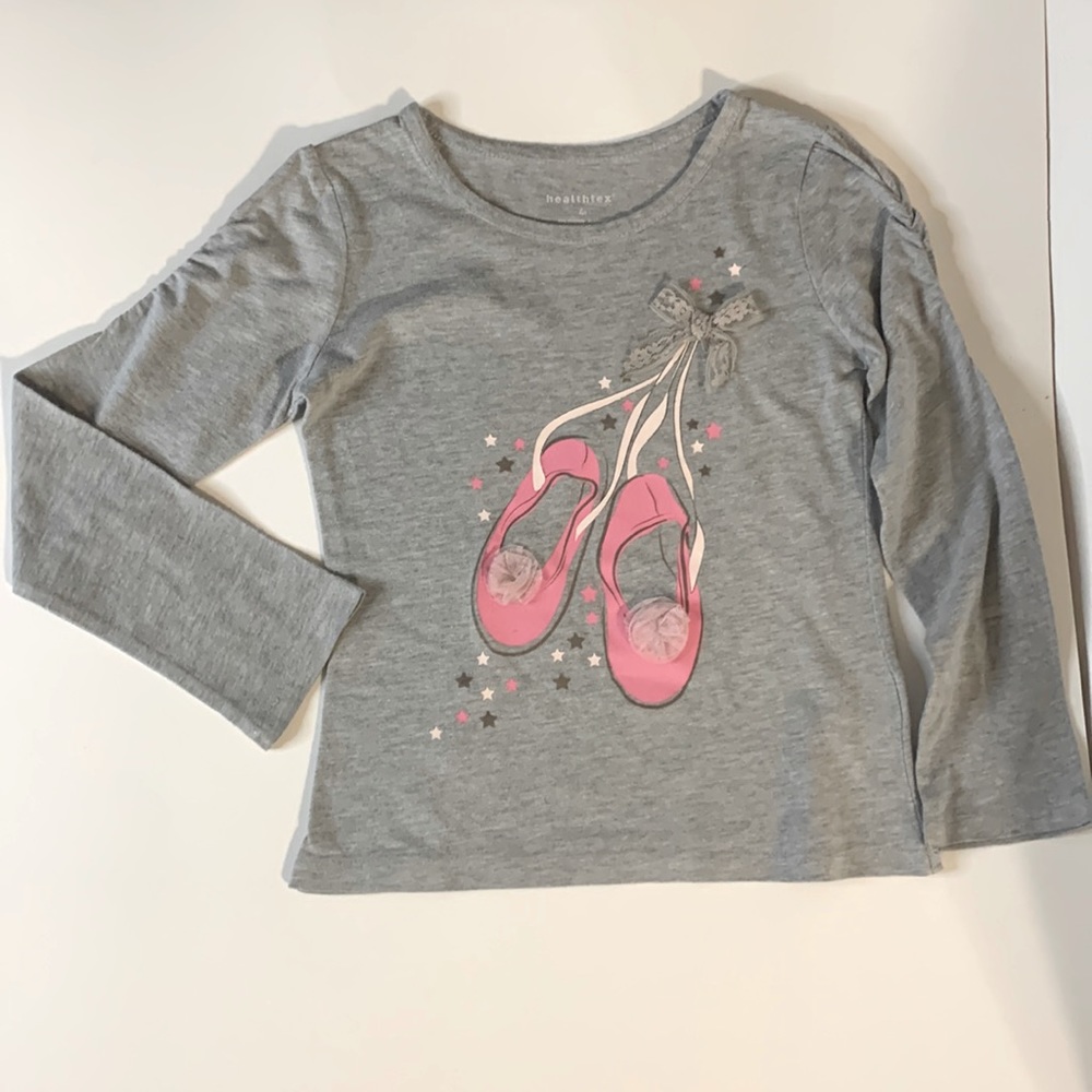 Healthtex Ballerina Slippers Long Sleeve GRAY Shirt